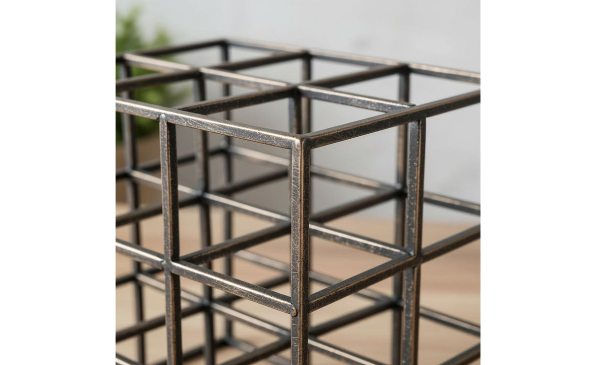Hollow Cube Sculpture Modern Minimalist Geometric Sculpture Compact Size