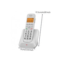 Backlit LCD Cordless Landline Telephone Numeric Keypad Handset Phone Memory Keys Base Station Phone Call Buttons