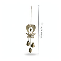 Antique Bronze Butterfly Bell Ornament Chain Hanger Angel Wings Ornament Decorative Angel Bell Decoration Gift Idea for Garden