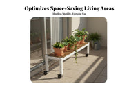 With Wheels Rolling Plant Stand Multifunctional Mobile Plant Cart Space Saving Flower Pot Holder Rack Large Capacity for Balcony, Living Room, Indoor, Patio