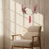 Wreath with Heart Ornament Decorative Wreath with Hanging Loop Low Maintenance Decor for Door