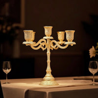Ornate 5-Arm Candelabra European-Style Candelabra Luxury Table Centerpiece Sturdy for Candlelit Dinners