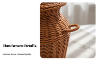 Imitation Rattan Vase Long-Lasting Woven Flower Vase Handmade Wicker Design Basket Easy to Clean Desktop Flower Holder