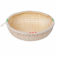 Handmade Round Woven Platter Multi-Purpose Food Basket Multipurpose Kitchenware Long-Lasting for Homemakers, Gift Givers, Kitchen, Dining Table, Living Room, Entryway