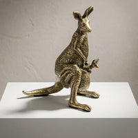 Mother Marsupial Statue Mottled Finish Marsupial Figurine Detailed Craftsmanship Animal Decor for Home Display