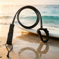 Surfboards Leash with Ankle Cuff Coiled Leash Flexible Leg Rope for Sea
