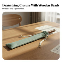 Double Layer Bamboo Flute Bag Thickened Drawstring Flute Bag Faux Linen Texture for Music Students, Musicians, Storage, Travel, Performances