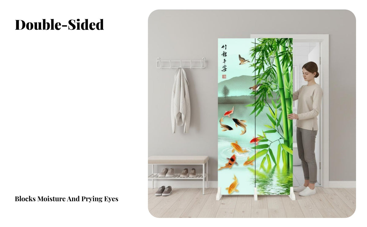Foldable Design Folding Panel Divider Easily Movable Multi-Panel Room Divider Space Saving Privacy Screen Modern Aesthetic for Apartment Dwellers, Homeowners, Remote Workers, Entrymethod, Bedroom, amethodice, showcase