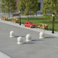 Versatile Scene Decor Miniature Stone Bollard DIY Project Material Model Traffic Barrier Long-Lasting ABS Plastic Sand Table Stone Pier for Hobbyists, Architectural Students, Dioramas