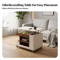 Convertible Lift-Top Table Hidden Compartments Living Room Furniture for Bedroom
