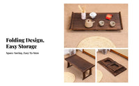Traditional Chinese Design Foldable Kang Table Space-Saving Foldable Floor Desk Multi-Functional Home Furnishing Lightweight for Calligraphers, Apartment Dwellers, Bay Window, Small Areas, Living Room, Bedroom