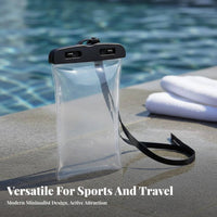 Waterproof Phone Bag Floats on Water Buoyant Waterproof Phone Bag High Clearness Window Cellphone Dry Bag with Lanyard for Swimming, Beach, Boating