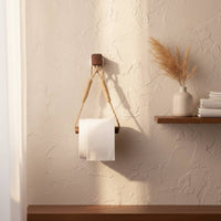 Rope Toilet Paper Holder Handmade Rustic Toilet Roll Hanger for Restroom