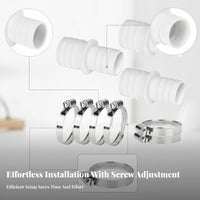 3 Pieces PP Plastic 32 Mm Hose Adapter White Stepped Hose Adapter Metal Fluid Connector for Aquariums