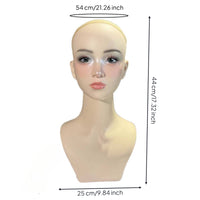 Hairpiece Display Stand Mannequin Head Elegant Mannequin Head Bust Stable for Cosplayers