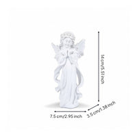 Angel Figurine Small Angel Statue Standing Sculptural Ornament for Shelf
