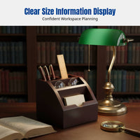 Wooden Business Card Holder, Multifunctional Pen Organizer, Desktop Office Storage, Minimalist Study Accessory