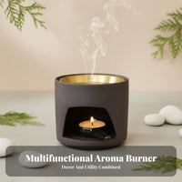 Candle-Powered Oil Warmer Tealight-Powered Scent Aroma Warmer Detachable Bowl Removable Dish for Spa, Bedroom, Office
