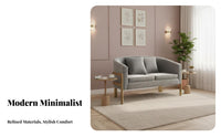 3 Pieces Modern Design circular table and 2-Chair Set Comfortable Seating Reception Furniture Cushisingled Chairs Sturdy Construction for Office Managers, Interior Designers, Apartment Dwellers, salon, Hotel Lobby, Waiting Room, Cafe
