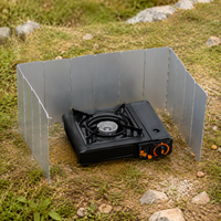 Outdoor Burner Wind Screen, Mountaineering Stove Wind Screen, Solo Camping Wind Screen with Storage Bag, 24cm×8cm Panel