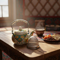 Mongolian Design Enamel Teapot Decorative Vintage Design Water Kettle Vintage Enamelware Pot Resistant Kitchenware