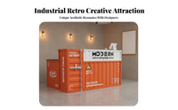 Industrial Cashier Desk Versatile Retro Metal Front Desk Strong Load-Bearing Wrought Metal Workstation Counter for Bar Owners, Cafes, Restaurant