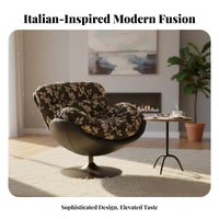Modern Design Rotating Armchair Barrel Design Upholstered Shell Chair Comfortable Swivel Seat Easy Setup for Office Workers, Homeowners, Pet Owners, Study Room, Reading Nook, Bedroom, Nursery