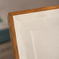 Handmade White Wood Photo Frame, Timeless Square Picture Display, Freestanding A4 Wooden Frame for Students, Couples