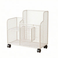 Rolling Wire Storage Trolley Grid-styleGrid Sports Equipment Trolley Sports Gear Trolley Multi-Section Metal Storage Stand