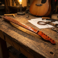 Electric Guitar Neck Replacement Neck Glossy Maple Fingerboard Necks 9.5 Inch Curvature for Guitarists