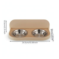 Pet Feeding Station with Stainless Steel Bowls Wall Mounted Pet Feeder