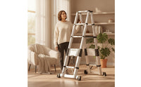 Double-Sided Telescopic Ladder Aluminum Telescopic Ladder with Support Supports for Homeowners, Handymen, Home Repair, Garage, Workshop