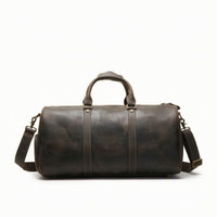 Leather Duffel Bag Sturdy Travel Duffel Bag Luggage Structured Cylindrical for Travelers, Weekend Getaways, Business Trips