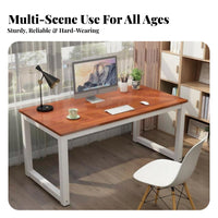 Simple Computer Desk Scratch-Resistant Simple Office Desk Wide Tabletop Metal Frame Work Table for Students, Adults, Study Room, Bedroom