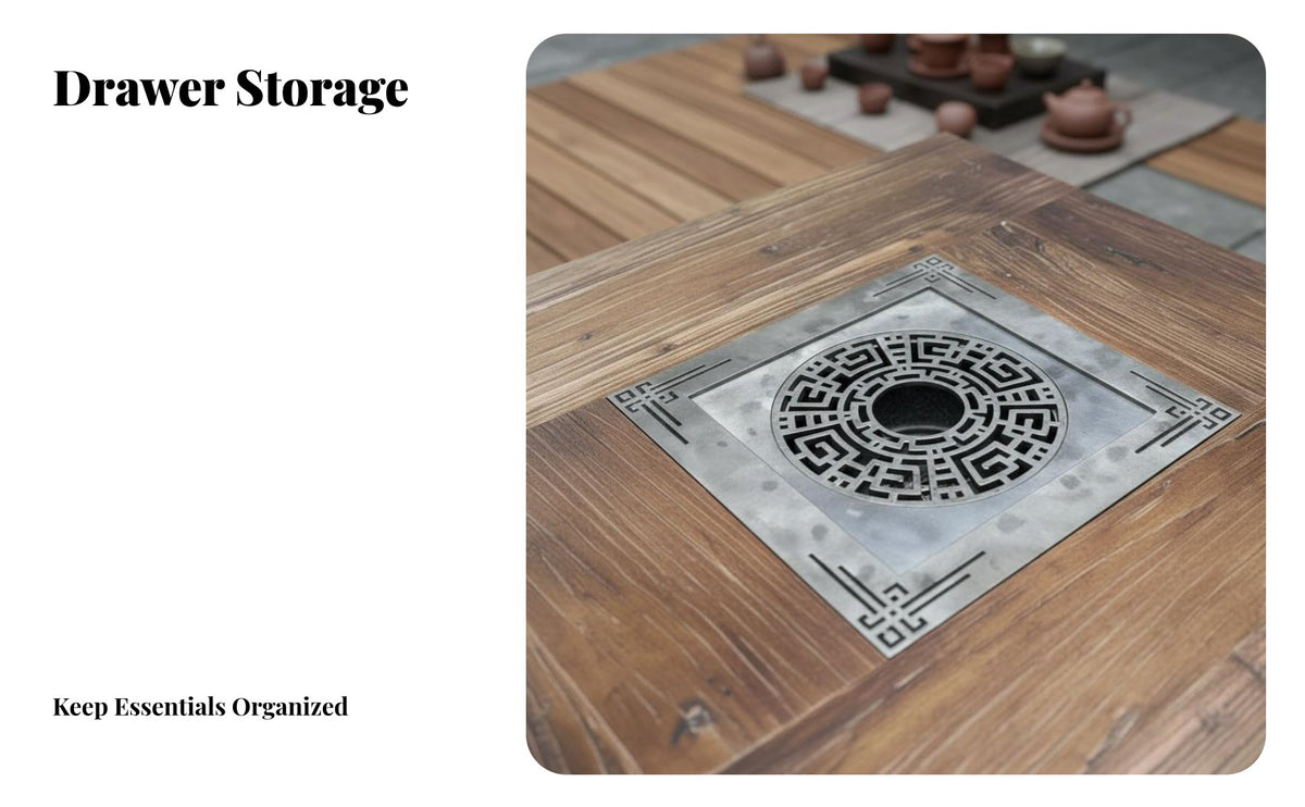 Nesting Table with Warming Grate Multi-Functional Household Furniture Pull-out Design for Home Entertainers, Apartment Dwellers, Garden, Balcony