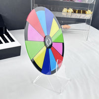 Colored Wedges Tabletop Prize Wheel Black Rim Clear Base Prize Wheel