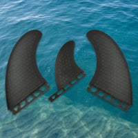 3 Pieces Matte Surfing Fins with Honeycomb Pattern Ultralight Thruster Fins Controlled Surfboard Fin Low-Profile for Surfers