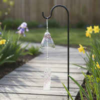 Japanese Style Glass Wind Chime for Home Decor, Hand-Painted Creative Wind Bell Ornament