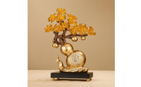 Good Luck Gourd Ornament with Base Tabletop Feng Shui Gourd Display Decorative Feng Shui Ornament Home Decor for Homeowners, Collectors