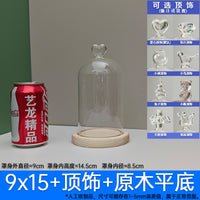 顶饰手办盲盒玻璃罩展示盒永生花小野小王子防尘罩透明罩烛台摆件