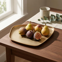 Aluminum Tray Irregular Shape Decorative Serving Tray Shallow rims Metal Dessert Platter