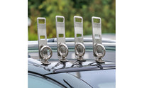 4 Pieces Stainless Steel Load Stop Brackets with Tie-down Rings Corrosion-Resistant Load Stop Bracket Rustproof Tie down Loop Long-Lasting for Contractors, Outdoor Enthusiasts, Roof Racks, Cargo Hauling, Road Trips