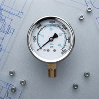 Spray Machine Pressure Gauge Brass Threaded Connection Shock-Resistant Gauge White Dial
