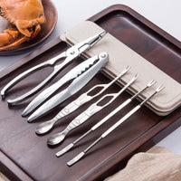 6 Pieces Seafood Spoon and Utensil Set Rust-Resistant Seafood Tools Kit Gift