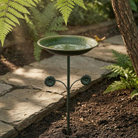 Garden Hook Birdbath Flower-Shaped Leaf Basin Birdbath Decorative Design