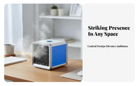 Portable Mini Air Chiller Cools and Humidifies Mini Air Chiller Humidifier Function Water Tank Cooling Fan for Office Workers, Students, Dorm Room