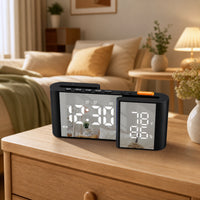 Alarm Clock with Temperature Display Desktop Alarm Clock with Humidity Display Snooze for Students, Heavy Sleepers, Bedroom, Nightstand, Dorm Room