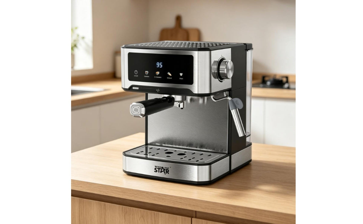 LED Screen Steam Milk Frother Espresso Machine 850W Kitchen Appliance