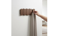 Piano Key Coat Rack Drill Installation Retractable Wall Hanger Solid Wood Foldable Hook Rack for Bedroom