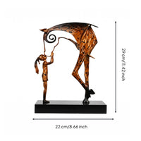 Abstract Female horse Figure Statue Zinc Alloy Minimalist Woman Figurine Balanced Proportions Metal Figurine on Base for Study